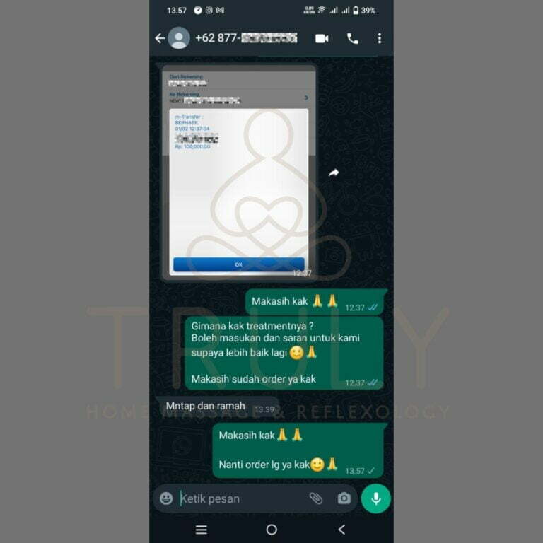 Testimonial pelanggan Truly Home Massage 21