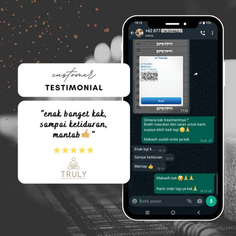 Testimonial pelanggan Truly Home Massage 4