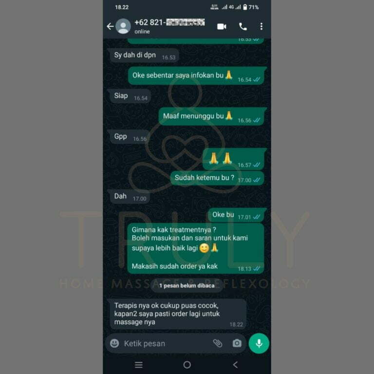 Testimonial pelanggan Truly Home Massage 18