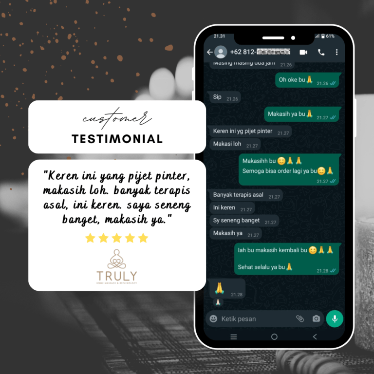 Testimonial pelanggan Truly Home Massage 7