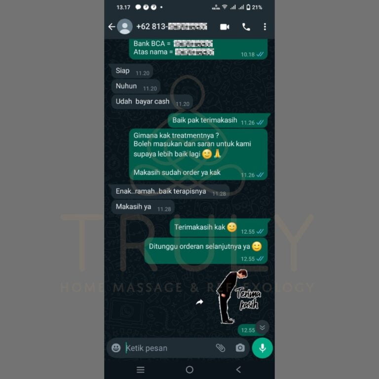 Testimonial pelanggan Truly Home Massage 29