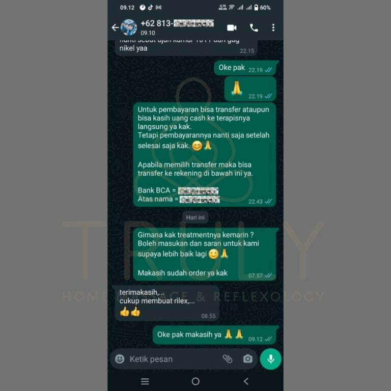 Testimonial pelanggan Truly Home Massage 11