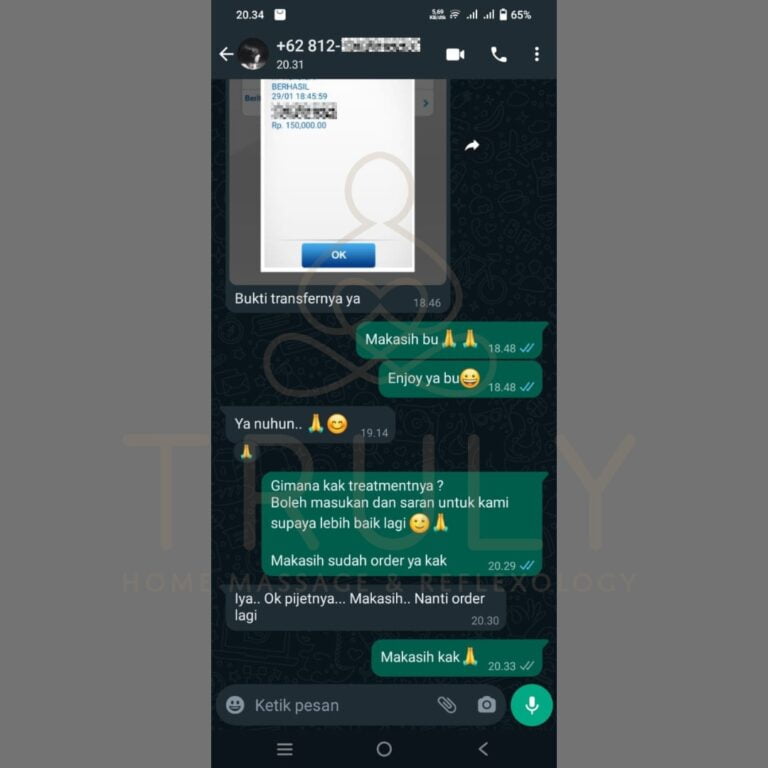 Testimonial pelanggan Truly Home Massage 16