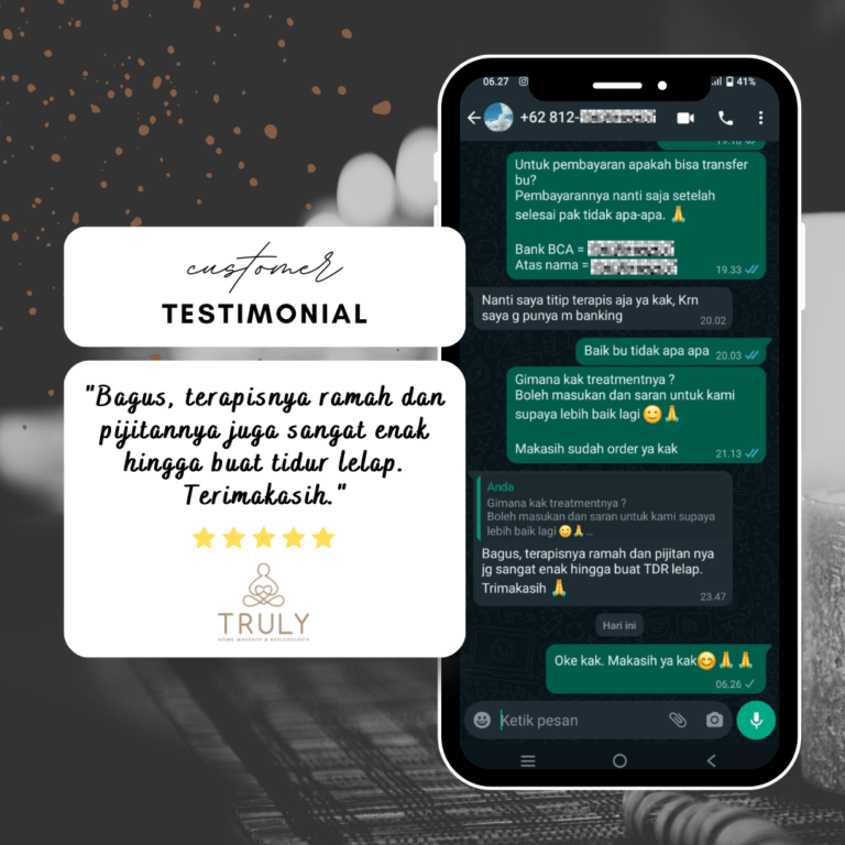 Testimonial pelanggan Truly Home Massage 6
